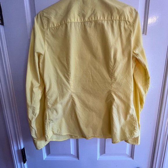 Tommy Hilfiger bright yellow button up cotton blouse, size medium. - Picture 3 of 3